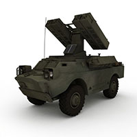 军用防空导弹车模型