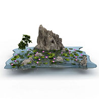 荷花假山3D模型
