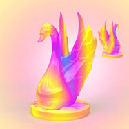 3D彩色天鵝花燈模型