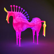 3D五彩馬形花燈模型