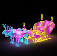 小鹿拉車花燈3D模型